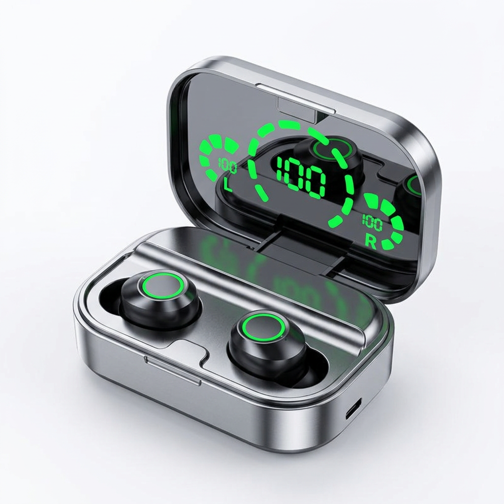 Audífonos Bluetooth TWS con estuche LED